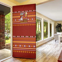 Drink Beer With French Bulldog Christmas Door Cover Xmas Holiday Patterns - Wonder Print Shop