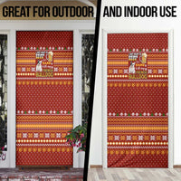 Drink Beer With French Bulldog Christmas Door Cover Xmas Holiday Patterns - Wonder Print Shop