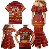 Drink Beer With French Bulldog Christmas Family Matching Mermaid Dress and Hawaiian Shirt Xmas Holiday Patterns - Wonder Print Shop