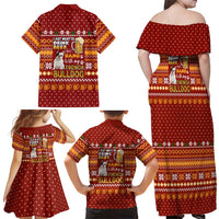 Drink Beer With French Bulldog Christmas Family Matching Off Shoulder Maxi Dress and Hawaiian Shirt Xmas Holiday Patterns - Wonder Print Shop