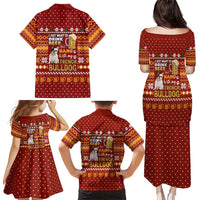 Drink Beer With French Bulldog Christmas Family Matching Puletasi and Hawaiian Shirt Xmas Holiday Patterns - Wonder Print Shop