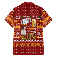 Drink Beer With French Bulldog Christmas Family Matching Puletasi and Hawaiian Shirt Xmas Holiday Patterns - Wonder Print Shop