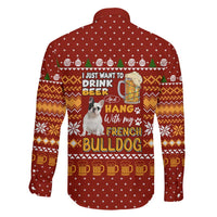 Drink Beer With French Bulldog Christmas Family Matching Puletasi and Hawaiian Shirt Xmas Holiday Patterns - Wonder Print Shop
