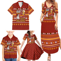 Drink Beer With French Bulldog Christmas Family Matching Summer Maxi Dress and Hawaiian Shirt Xmas Holiday Patterns - Wonder Print Shop
