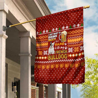 Drink Beer With French Bulldog Christmas Garden Flag Xmas Holiday Patterns - Wonder Print Shop