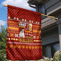 Drink Beer With French Bulldog Christmas Garden Flag Xmas Holiday Patterns - Wonder Print Shop