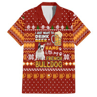 Drink Beer With French Bulldog Christmas Hawaiian Shirt Xmas Holiday Patterns - Wonder Print Shop