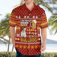 Drink Beer With French Bulldog Christmas Hawaiian Shirt Xmas Holiday Patterns - Wonder Print Shop