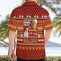 Drink Beer With French Bulldog Christmas Hawaiian Shirt Xmas Holiday Patterns - Wonder Print Shop