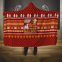 Drink Beer With French Bulldog Christmas Hooded Blanket Xmas Holiday Patterns - Wonder Print Shop