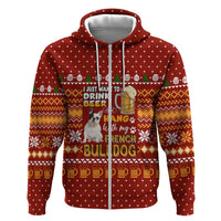 Drink Beer With French Bulldog Christmas Hoodie Xmas Holiday Patterns - Wonder Print Shop