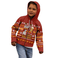 Drink Beer With French Bulldog Christmas Kid Hoodie Xmas Holiday Patterns - Wonder Print Shop
