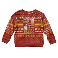 Drink Beer With French Bulldog Christmas Kid Ugly Christmas Sweater Xmas Holiday Patterns - Wonder Print Shop