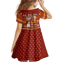 Drink Beer With French Bulldog Christmas Kid Short Sleeve Dress Xmas Holiday Patterns - Wonder Print Shop