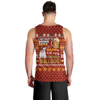 Drink Beer With French Bulldog Christmas Men Tank Top Xmas Holiday Patterns - Wonder Print Shop
