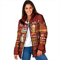 Drink Beer With French Bulldog Christmas Padded Jacket Xmas Holiday Patterns - Wonder Print Shop