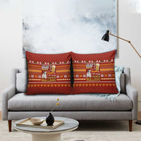 Drink Beer With French Bulldog Christmas Pillow Cover Xmas Holiday Patterns - Wonder Print Shop