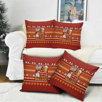 Drink Beer With French Bulldog Christmas Pillow Cover Xmas Holiday Patterns - Wonder Print Shop