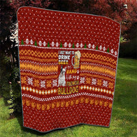 Drink Beer With French Bulldog Christmas Quilt Xmas Holiday Patterns - Wonder Print Shop