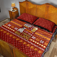 Drink Beer With French Bulldog Christmas Quilt Bed Set Xmas Holiday Patterns - Wonder Print Shop