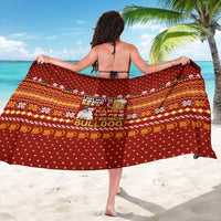 Drink Beer With French Bulldog Christmas Sarong Xmas Holiday Patterns - Wonder Print Shop