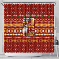 Drink Beer With French Bulldog Christmas Shower Curtain Xmas Holiday Patterns - Wonder Print Shop