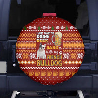 Drink Beer With French Bulldog Christmas Spare Tire Cover Xmas Holiday Patterns - Wonder Print Shop