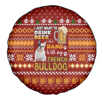 Drink Beer With French Bulldog Christmas Spare Tire Cover Xmas Holiday Patterns - Wonder Print Shop