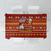 Drink Beer With French Bulldog Christmas Tablecloth Xmas Holiday Patterns - Wonder Print Shop
