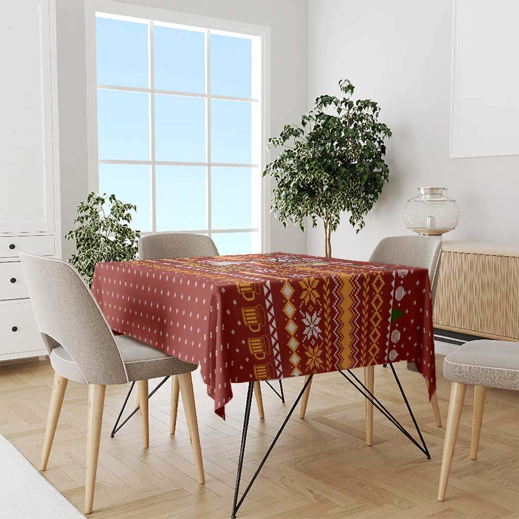 Drink Beer With French Bulldog Christmas Tablecloth Xmas Holiday Patterns - Wonder Print Shop