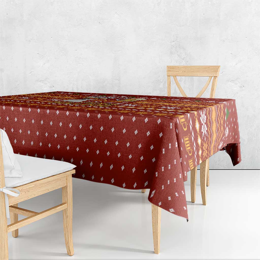 Drink Beer With French Bulldog Christmas Tablecloth Xmas Holiday Patterns - Wonder Print Shop