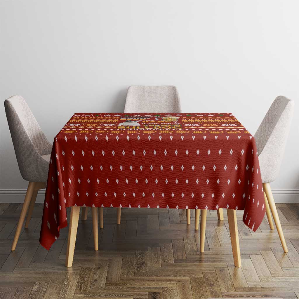 Drink Beer With French Bulldog Christmas Tablecloth Xmas Holiday Patterns - Wonder Print Shop