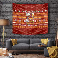 Drink Beer With French Bulldog Christmas Tapestry Xmas Holiday Patterns - Wonder Print Shop