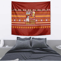 Drink Beer With French Bulldog Christmas Tapestry Xmas Holiday Patterns - Wonder Print Shop