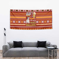 Drink Beer With French Bulldog Christmas Tapestry Xmas Holiday Patterns - Wonder Print Shop