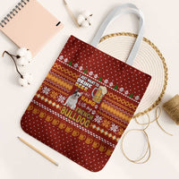 Drink Beer With French Bulldog Christmas Tote Bag Xmas Holiday Patterns - Wonder Print Shop