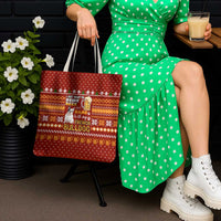 Drink Beer With French Bulldog Christmas Tote Bag Xmas Holiday Patterns - Wonder Print Shop