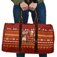 Drink Beer With French Bulldog Christmas Travel Bag Xmas Holiday Patterns - Wonder Print Shop