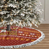 Drink Beer With French Bulldog Christmas Tree Skirt Xmas Holiday Patterns - Wonder Print Shop