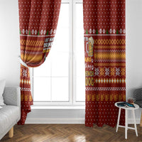 Drink Beer With French Bulldog Christmas Window Curtain Xmas Holiday Patterns - Wonder Print Shop