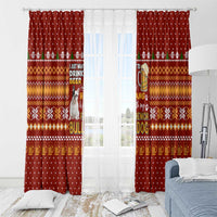 Drink Beer With French Bulldog Christmas Window Curtain Xmas Holiday Patterns - Wonder Print Shop