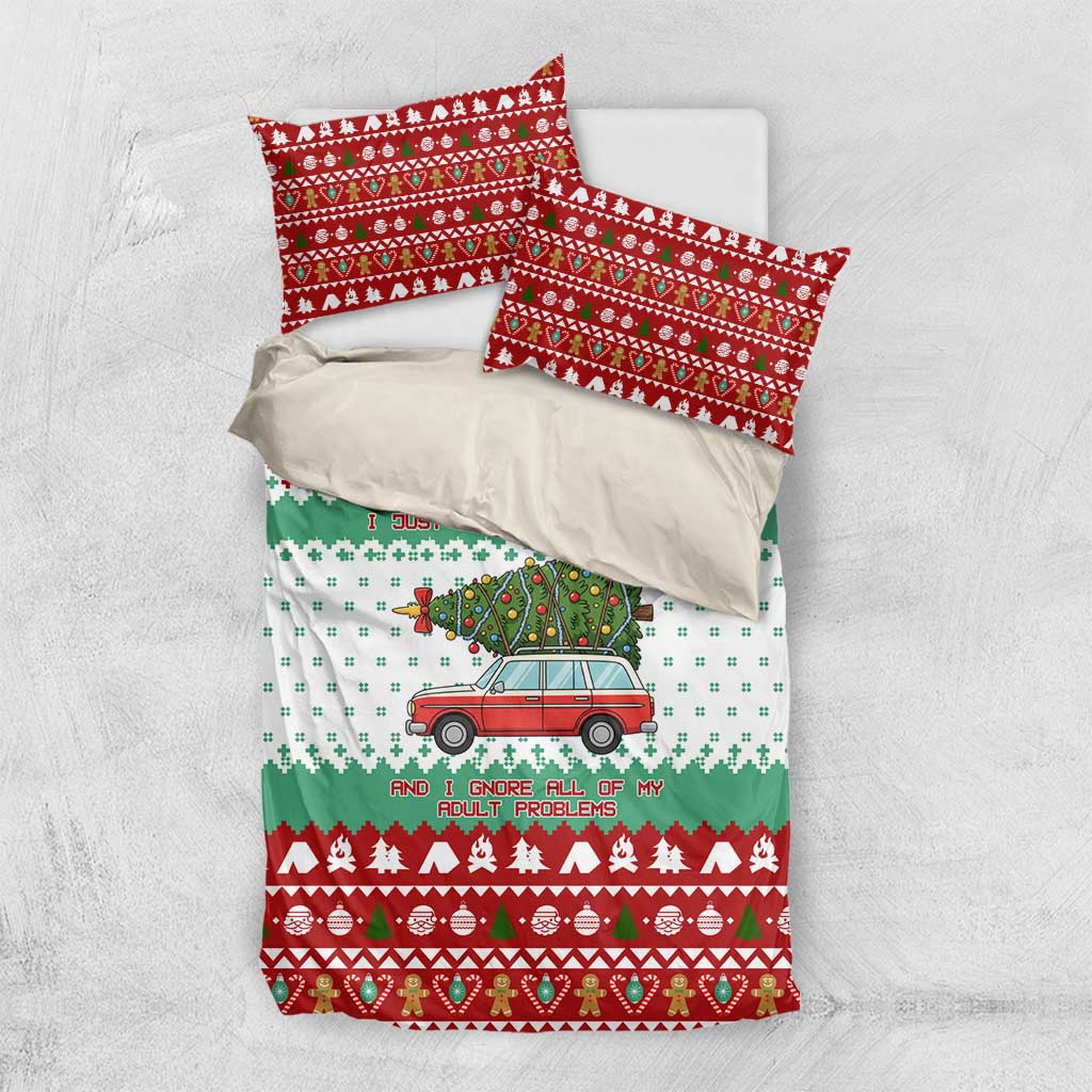 I Just Want To Camping Christmas Bedding Set Xmas Holiday Patterns - Wonder Print Shop