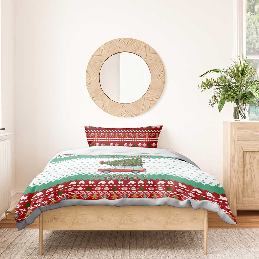 I Just Want To Camping Christmas Bedding Set Xmas Holiday Patterns - Wonder Print Shop