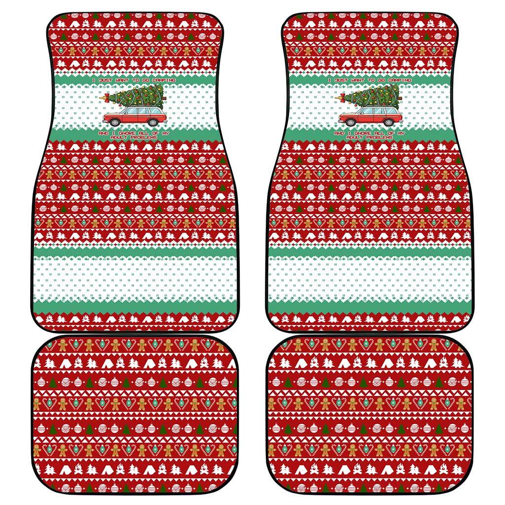 I Just Want To Camping Christmas Car Mats Xmas Holiday Patterns - Wonder Print Shop