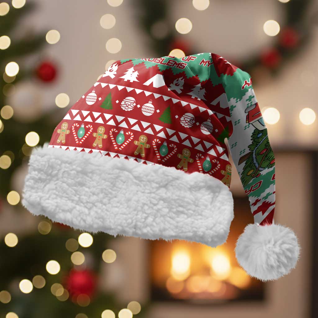 I Just Want To Camping Christmas Santa Hat Xmas Holiday Patterns - Wonder Print Shop