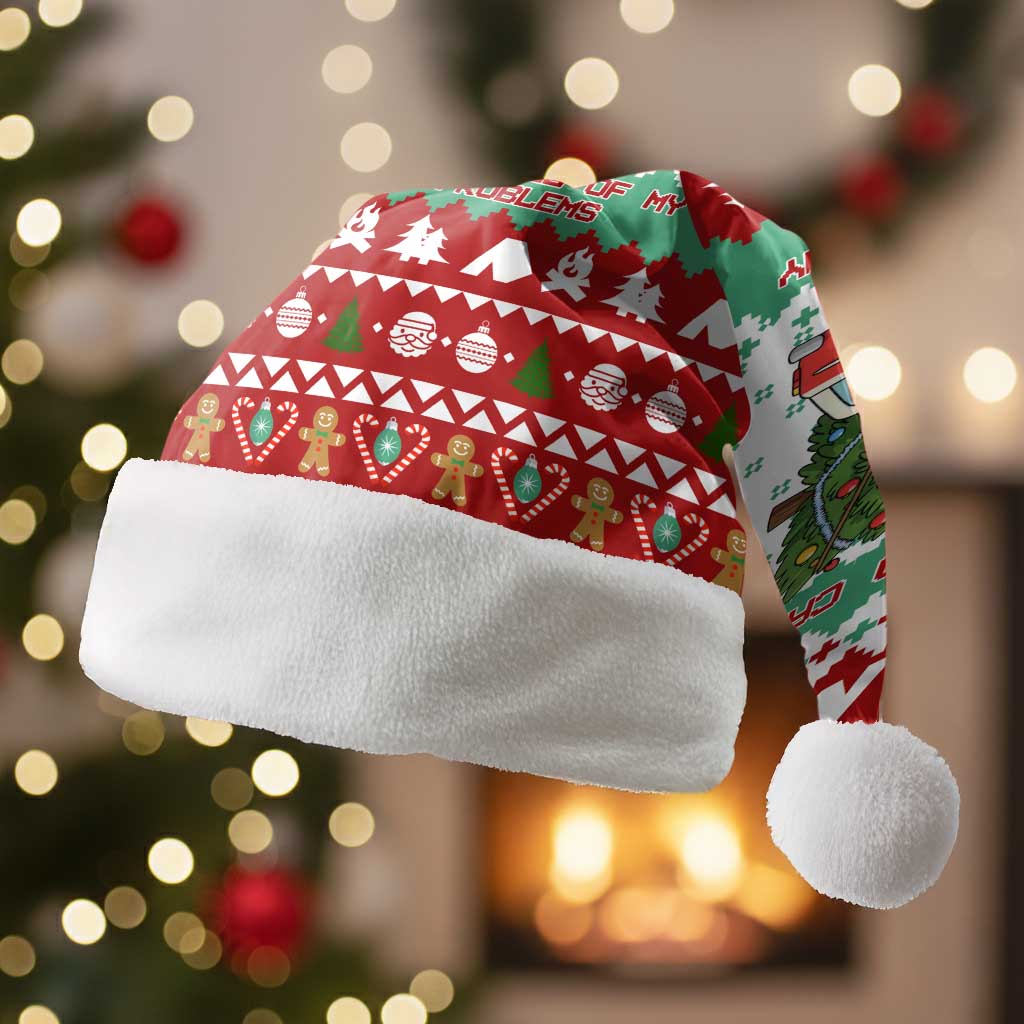 I Just Want To Camping Christmas Santa Hat Xmas Holiday Patterns - Wonder Print Shop