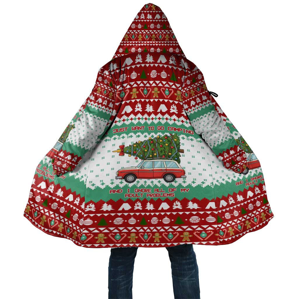 I Just Want To Camping Christmas Cloak Xmas Holiday Patterns - Wonder Print Shop