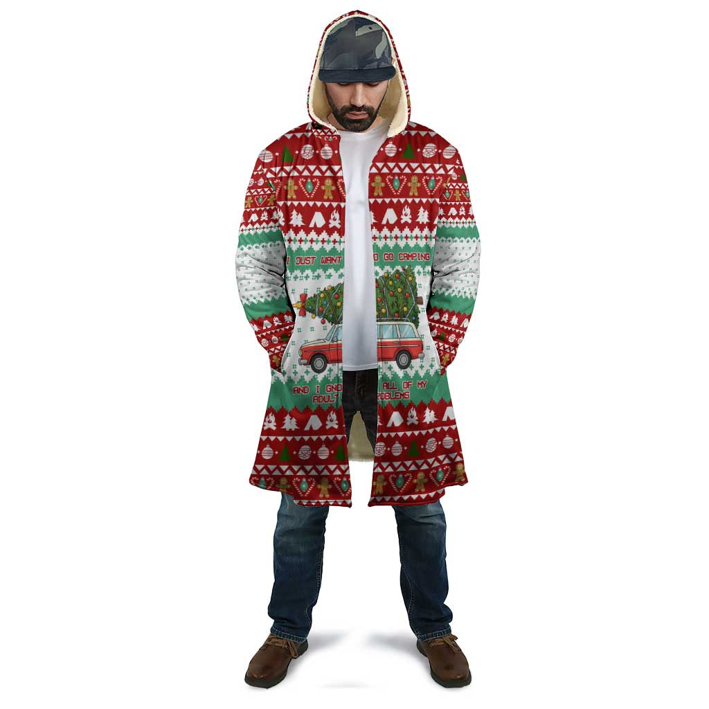 I Just Want To Camping Christmas Cloak Xmas Holiday Patterns - Wonder Print Shop