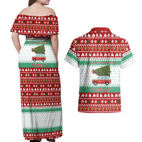 I Just Want To Camping Christmas Couples Matching Off Shoulder Maxi Dress and Hawaiian Shirt Xmas Holiday Patterns - Wonder Print Shop