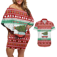 I Just Want To Camping Christmas Couples Matching Off Shoulder Short Dress and Hawaiian Shirt Xmas Holiday Patterns - Wonder Print Shop
